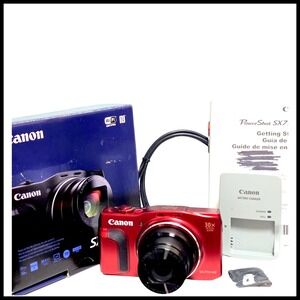 Canon PowerShot SX710 HS Red 20.3MP Digital Camera Battery Charger SD Card